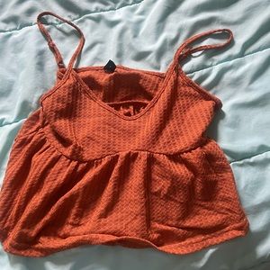 Reddish Brown Flowy Crop Top